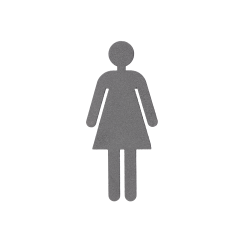 Toilettenpiktogramm Frau aus Rohstahl