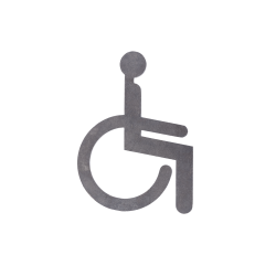 Toilettenpiktogramm Rollstuhl aus Rohstahl