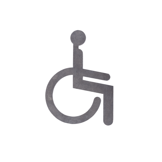 Toilettenpiktogramm Rollstuhl aus Rohstahl